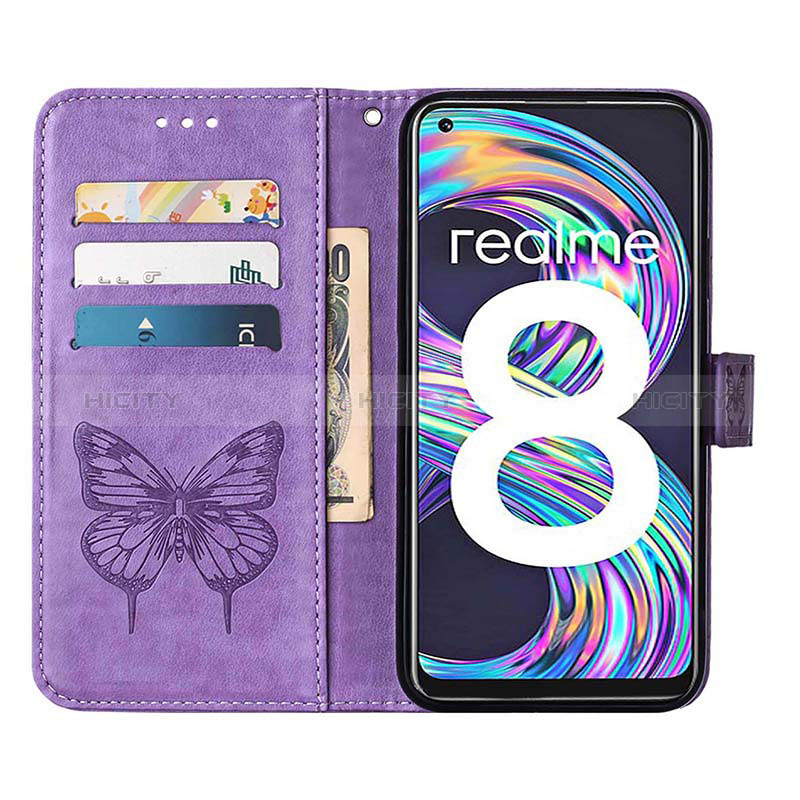 Coque Portefeuille Papillon Livre Cuir Etui Clapet Y01B pour Realme 8 4G Plus