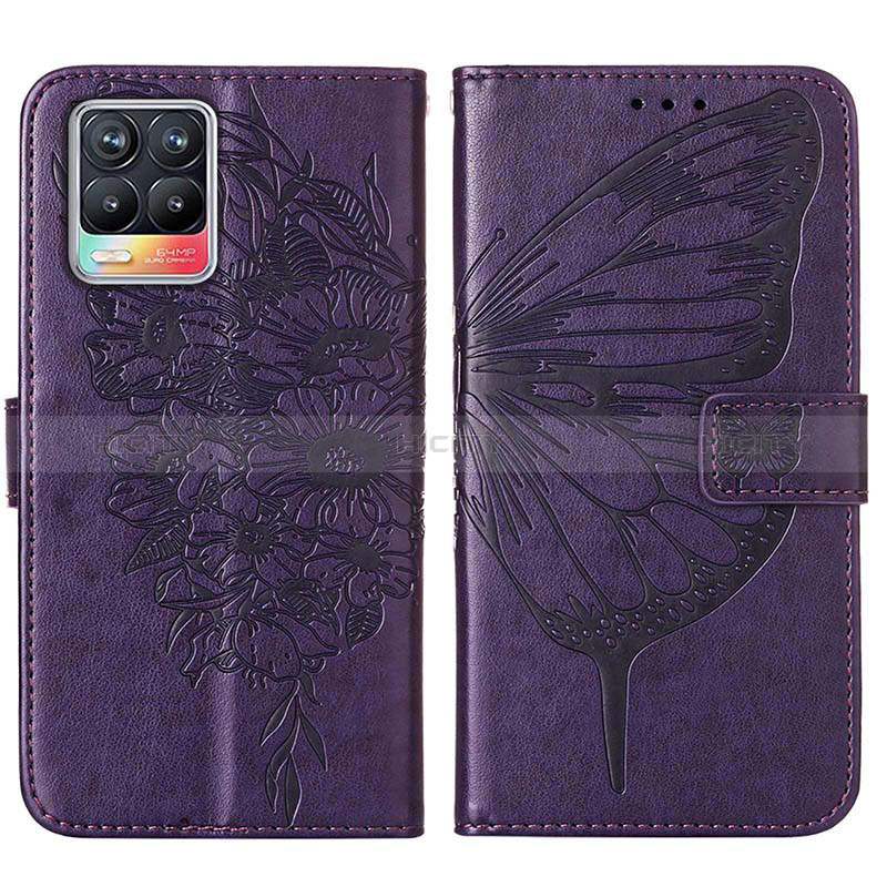 Coque Portefeuille Papillon Livre Cuir Etui Clapet Y01B pour Realme 8 4G Plus