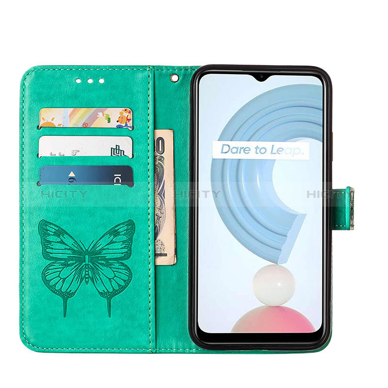 Coque Portefeuille Papillon Livre Cuir Etui Clapet Y01B pour Realme C25Y India Plus