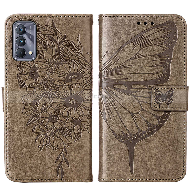 Coque Portefeuille Papillon Livre Cuir Etui Clapet Y01B pour Realme GT Master 5G Gris Plus