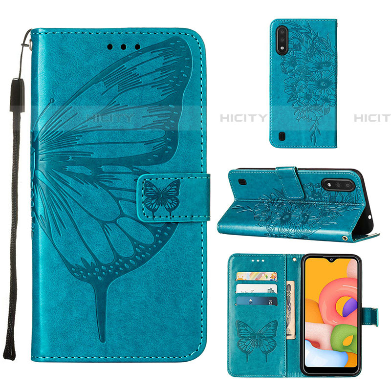 Coque Portefeuille Papillon Livre Cuir Etui Clapet Y01B pour Samsung Galaxy A01 SM-A015 Plus