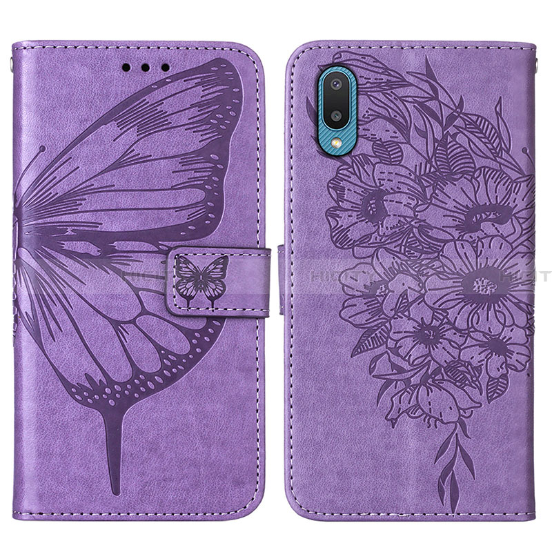 Coque Portefeuille Papillon Livre Cuir Etui Clapet Y01B pour Samsung Galaxy A02 Plus