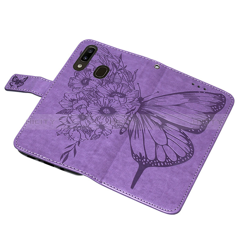 Coque Portefeuille Papillon Livre Cuir Etui Clapet Y01B pour Samsung Galaxy A20 Plus