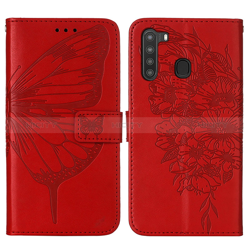 Coque Portefeuille Papillon Livre Cuir Etui Clapet Y01B pour Samsung Galaxy A21 Plus