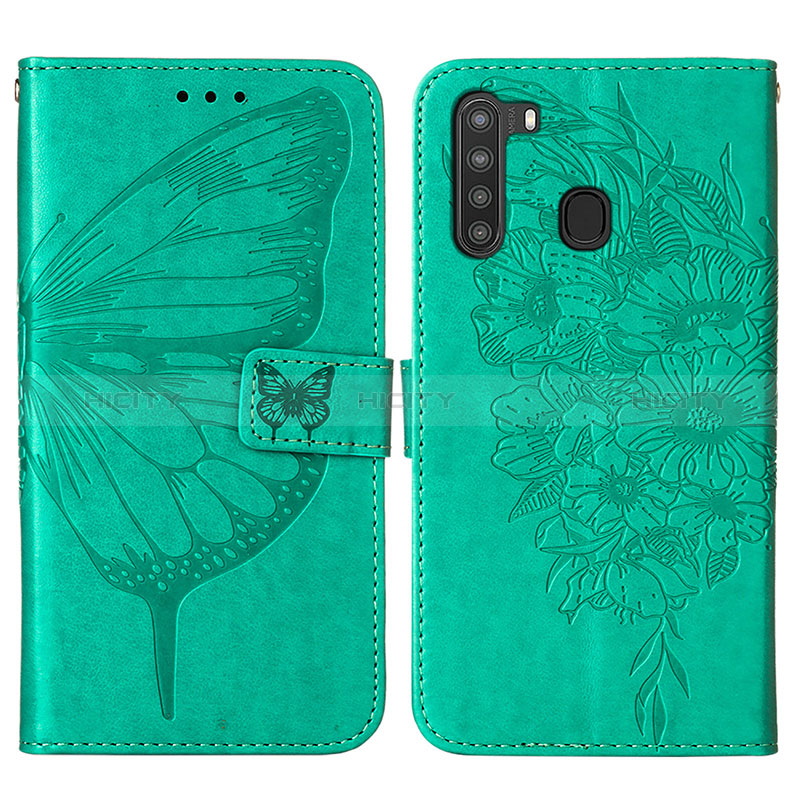 Coque Portefeuille Papillon Livre Cuir Etui Clapet Y01B pour Samsung Galaxy A21 Plus