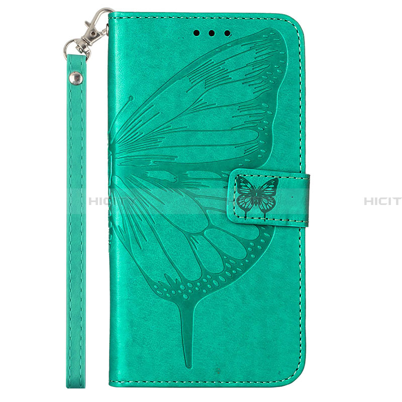 Coque Portefeuille Papillon Livre Cuir Etui Clapet Y01B pour Samsung Galaxy A23 4G Vert Plus