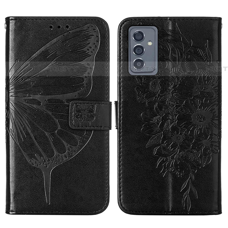 Coque Portefeuille Papillon Livre Cuir Etui Clapet Y01B pour Samsung Galaxy A24 4G Noir Plus