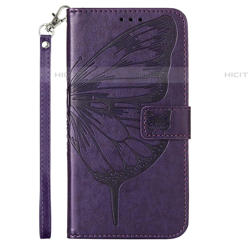 Coque Portefeuille Papillon Livre Cuir Etui Clapet Y01B pour Samsung Galaxy A73 5G Violet Plus