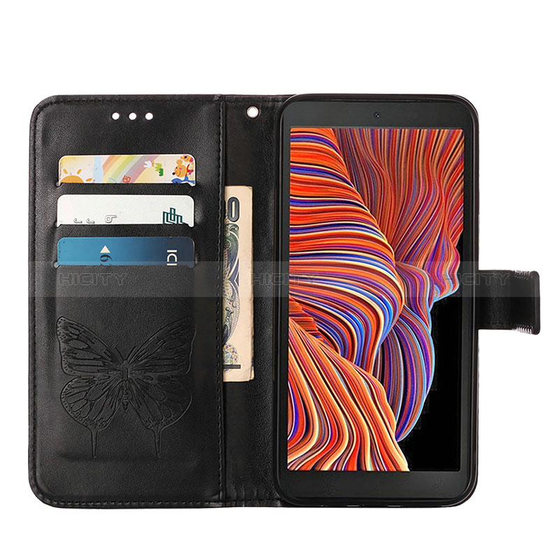 Coque Portefeuille Papillon Livre Cuir Etui Clapet Y01B pour Samsung Galaxy XCover 5 SM-G525F Plus