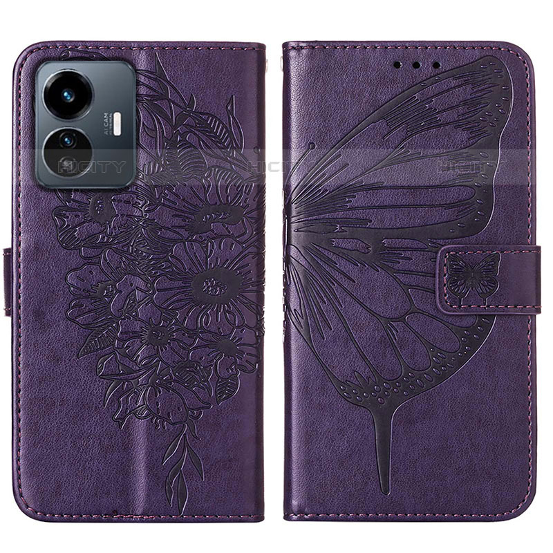 Coque Portefeuille Papillon Livre Cuir Etui Clapet Y01B pour Vivo iQOO Z6 Lite 5G Plus