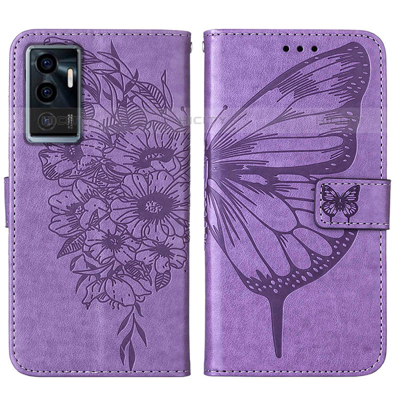 Coque Portefeuille Papillon Livre Cuir Etui Clapet Y01B pour Vivo V23e Plus