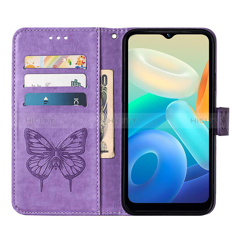 Coque Portefeuille Papillon Livre Cuir Etui Clapet Y01B pour Vivo Y02S Plus