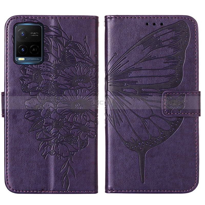 Coque Portefeuille Papillon Livre Cuir Etui Clapet Y01B pour Vivo Y21G Plus