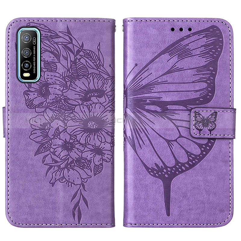 Coque Portefeuille Papillon Livre Cuir Etui Clapet Y01B pour Vivo Y50t Plus