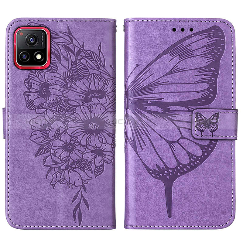 Coque Portefeuille Papillon Livre Cuir Etui Clapet Y01B pour Vivo Y72 India Plus