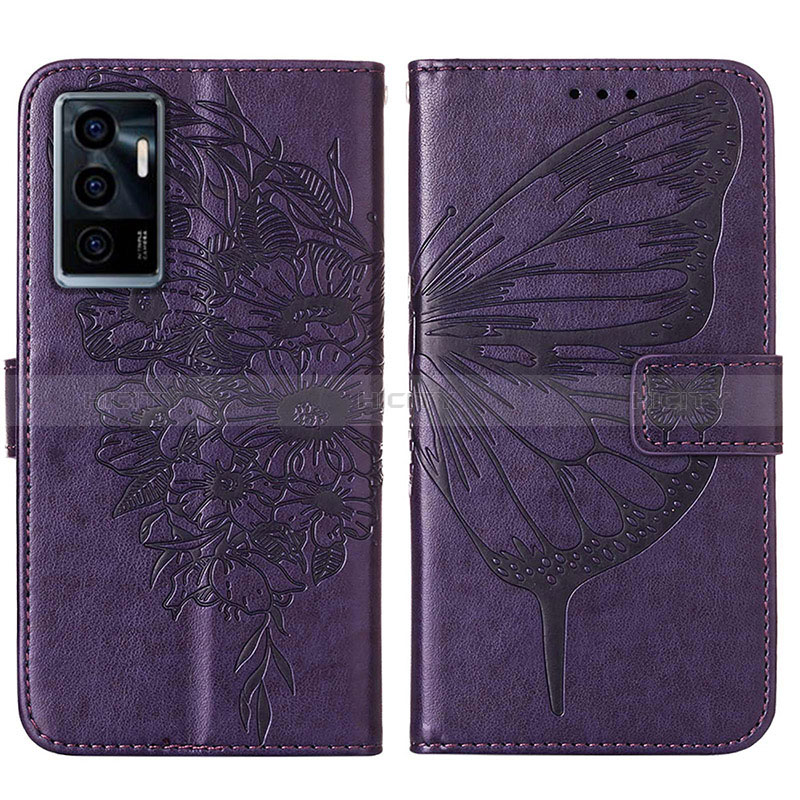 Coque Portefeuille Papillon Livre Cuir Etui Clapet Y01B pour Vivo Y75 4G Plus