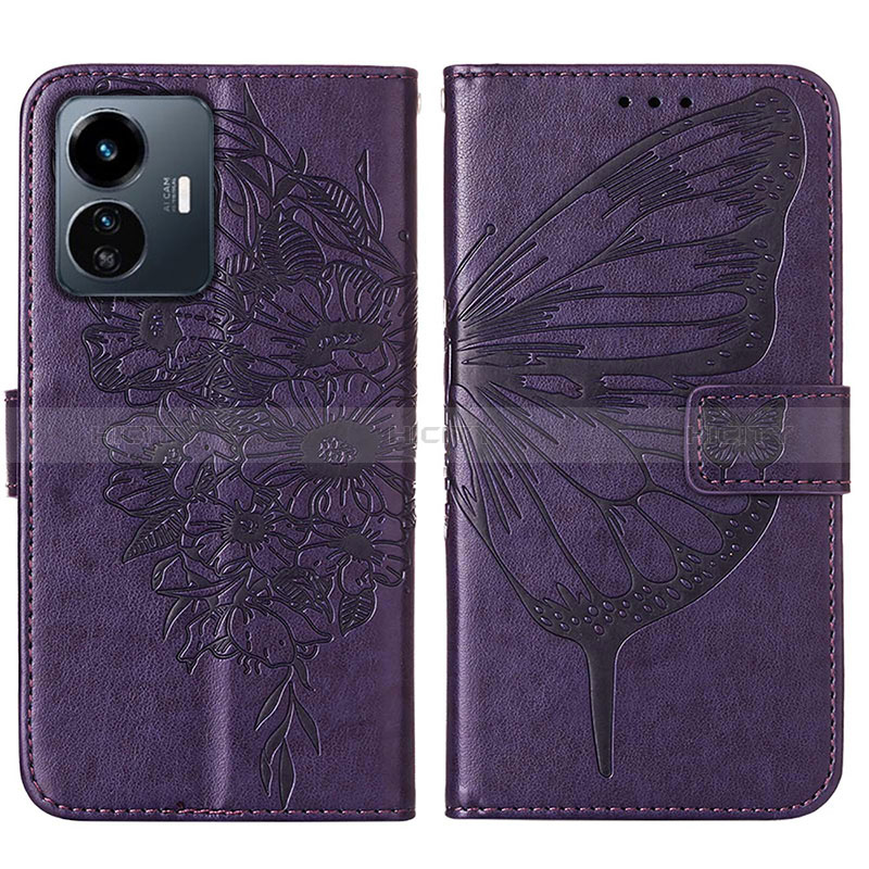 Coque Portefeuille Papillon Livre Cuir Etui Clapet Y01B pour Vivo Y77 5G Plus