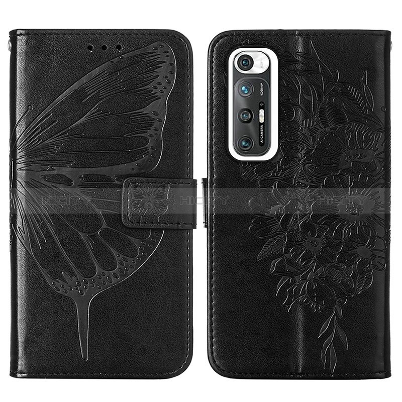 Coque Portefeuille Papillon Livre Cuir Etui Clapet Y01B pour Xiaomi Mi 10S 5G Noir Plus