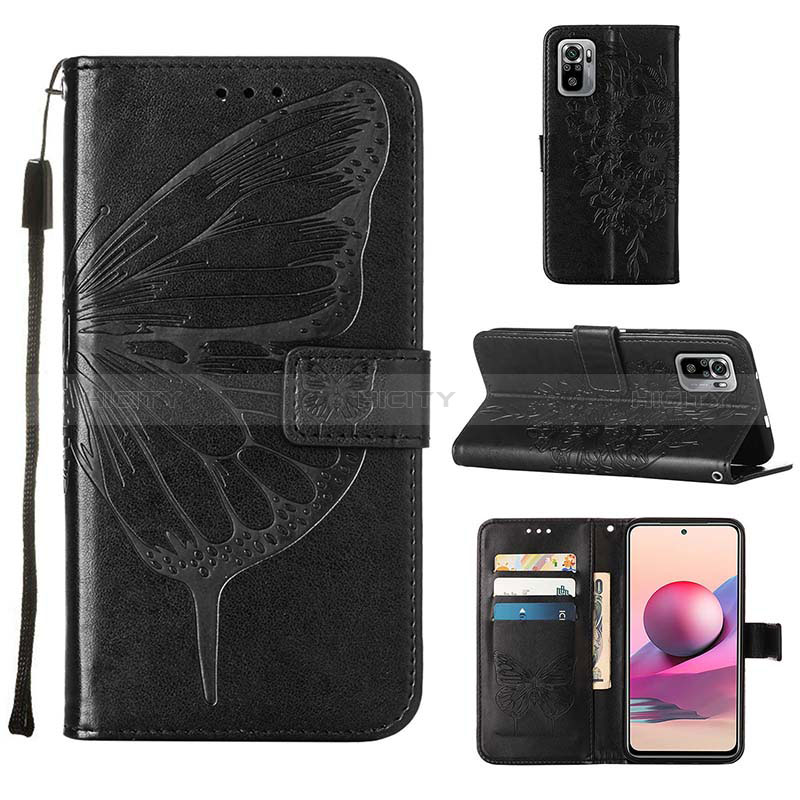 Coque Portefeuille Papillon Livre Cuir Etui Clapet Y01B pour Xiaomi Redmi Note 10 4G Plus