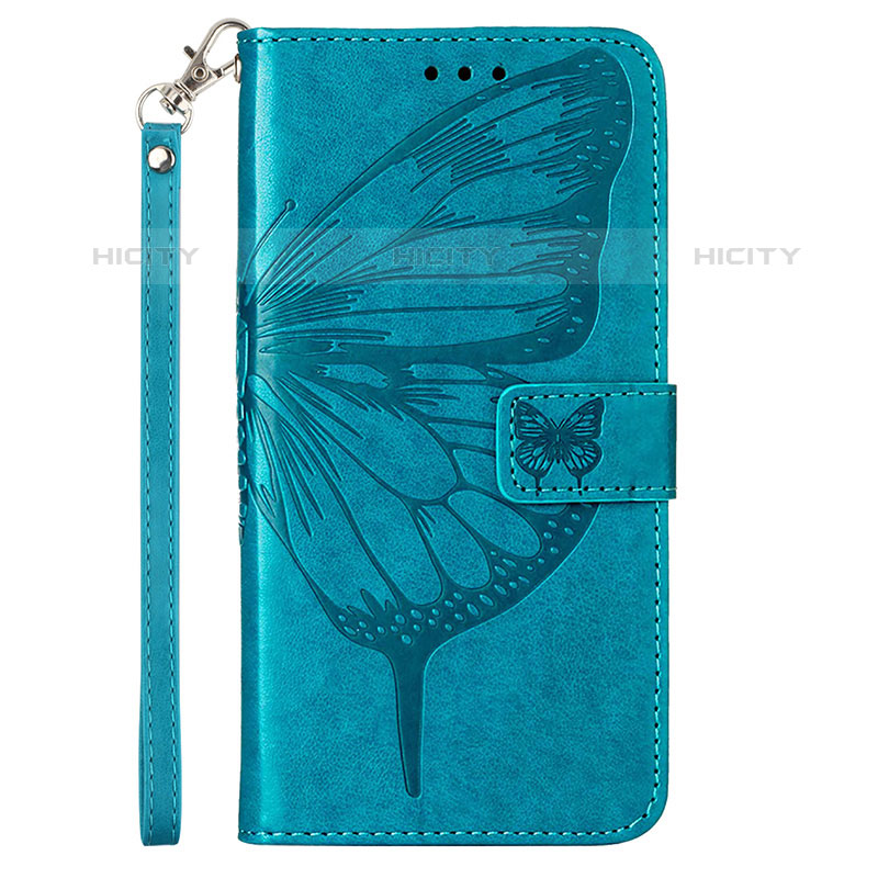 Coque Portefeuille Papillon Livre Cuir Etui Clapet Y02B pour Google Pixel 8 5G Bleu Plus