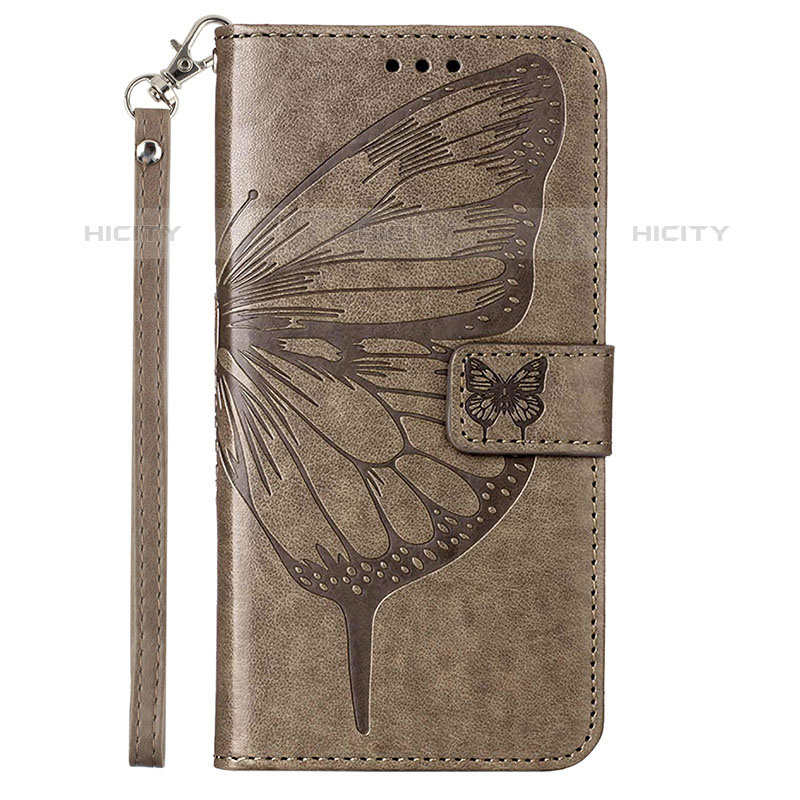 Coque Portefeuille Papillon Livre Cuir Etui Clapet Y02B pour Google Pixel 8 5G Gris Plus