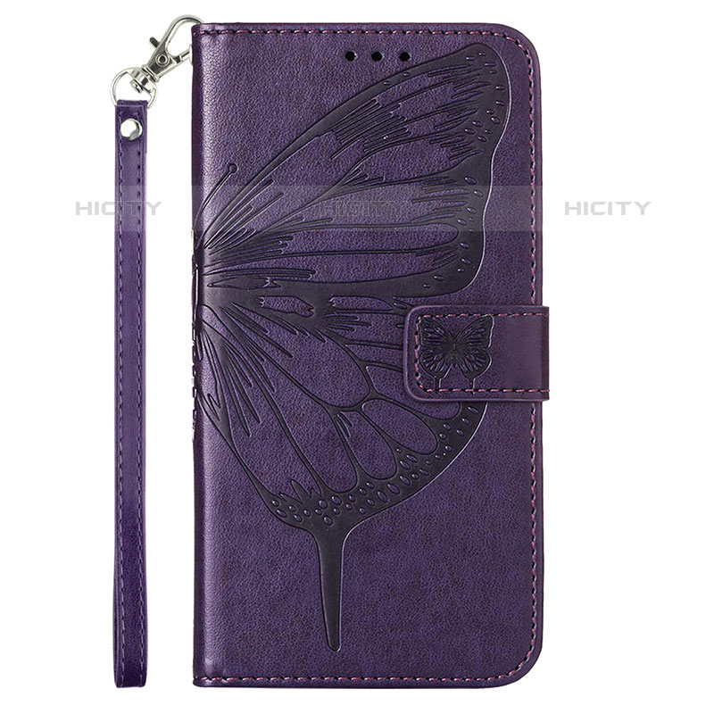 Coque Portefeuille Papillon Livre Cuir Etui Clapet Y02B pour Google Pixel 8 5G Violet Plus