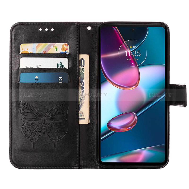 Coque Portefeuille Papillon Livre Cuir Etui Clapet YB1 pour Motorola Moto Edge 40 Pro 5G Plus