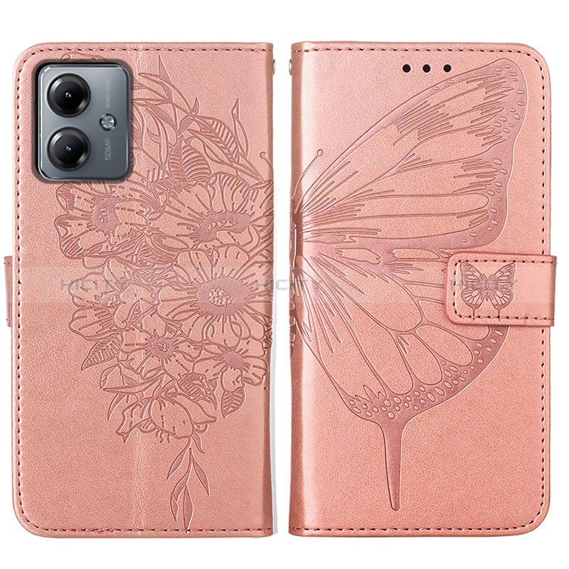 Coque Portefeuille Papillon Livre Cuir Etui Clapet YB1 pour Motorola Moto G14 Plus