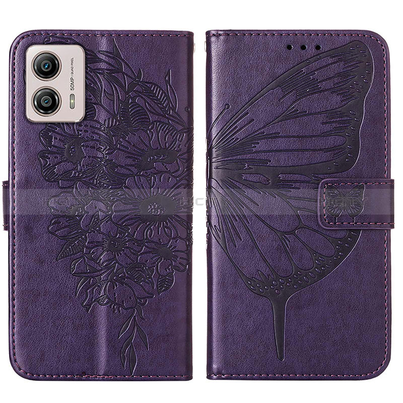 Coque Portefeuille Papillon Livre Cuir Etui Clapet YB1 pour Motorola Moto G53j 5G Plus