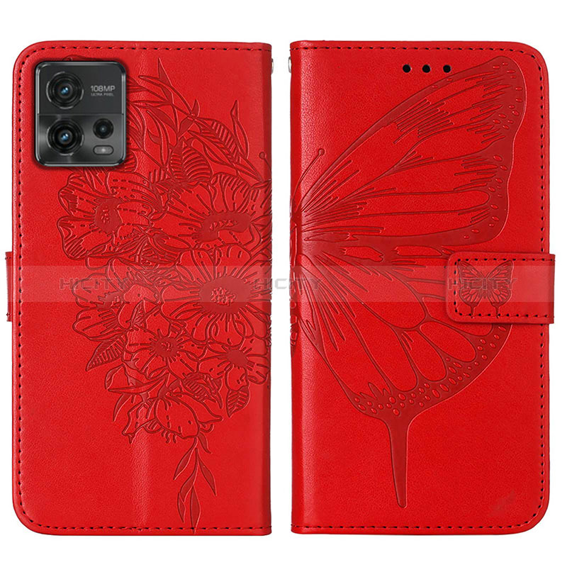 Coque Portefeuille Papillon Livre Cuir Etui Clapet YB1 pour Motorola Moto G72 Plus