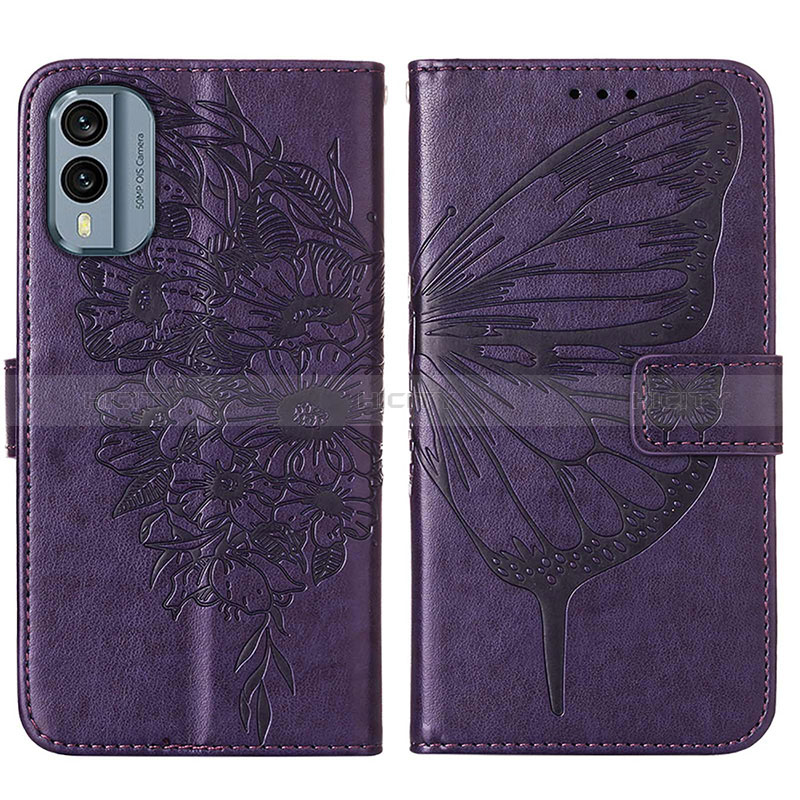 Coque Portefeuille Papillon Livre Cuir Etui Clapet YB1 pour Nokia X30 5G Plus