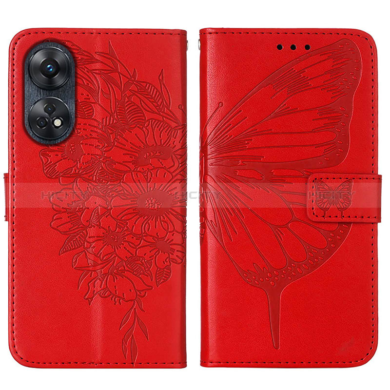 Coque Portefeuille Papillon Livre Cuir Etui Clapet YB1 pour Oppo Reno8 T 4G Plus