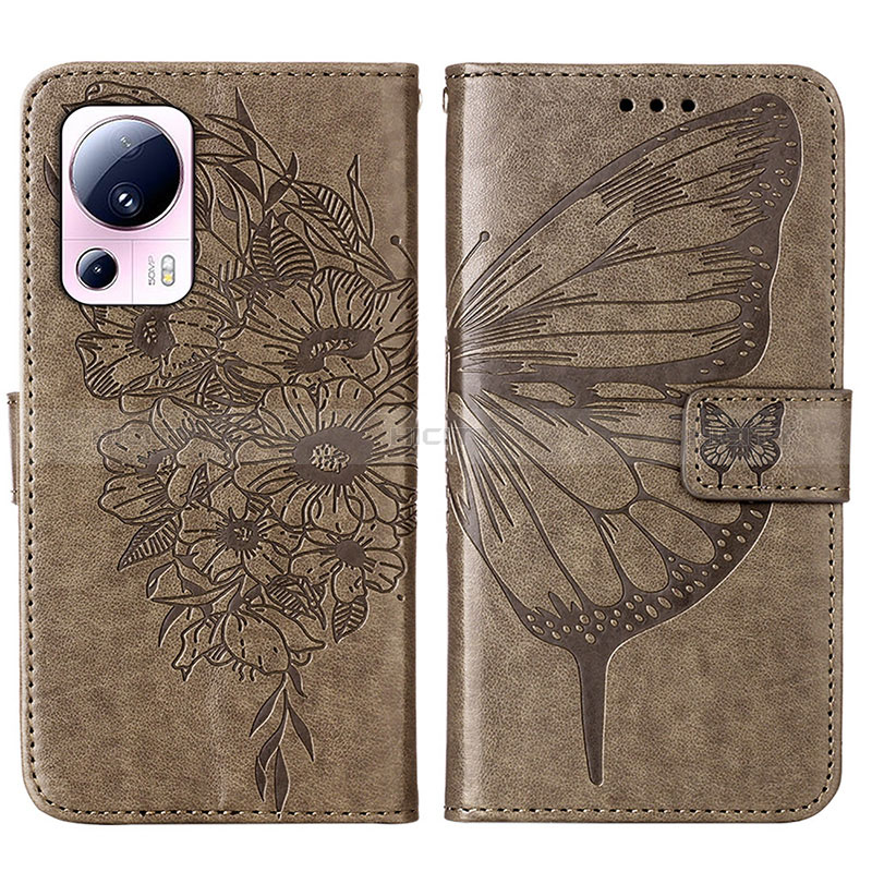 Coque Portefeuille Papillon Livre Cuir Etui Clapet YB1 pour Xiaomi Civi 2 5G Gris Plus