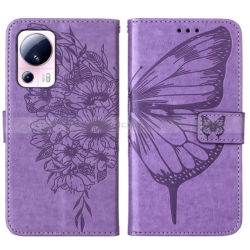 Coque Portefeuille Papillon Livre Cuir Etui Clapet YB1 pour Xiaomi Mi 13 Lite 5G Plus