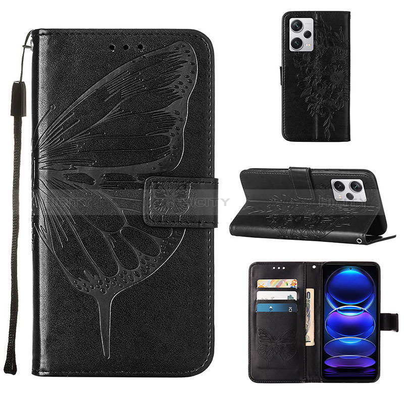 Coque Portefeuille Papillon Livre Cuir Etui Clapet YB1 pour Xiaomi Redmi Note 12 Pro+ Plus 5G Plus