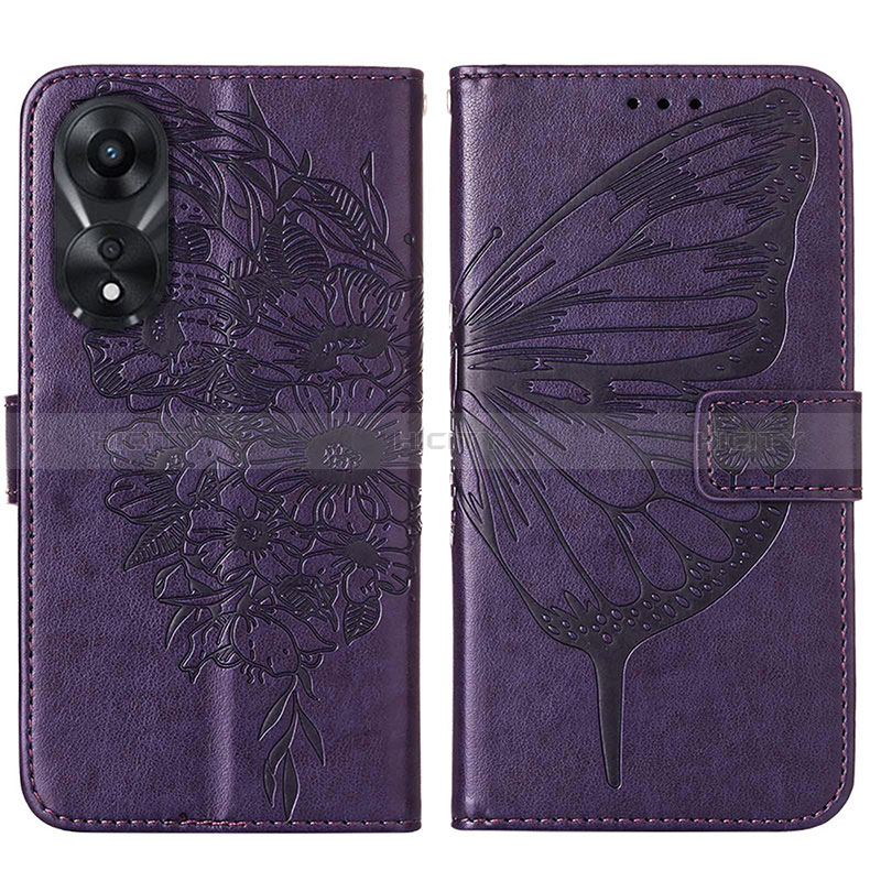 Coque Portefeuille Papillon Livre Cuir Etui Clapet YB2 pour Oppo A58 5G Plus