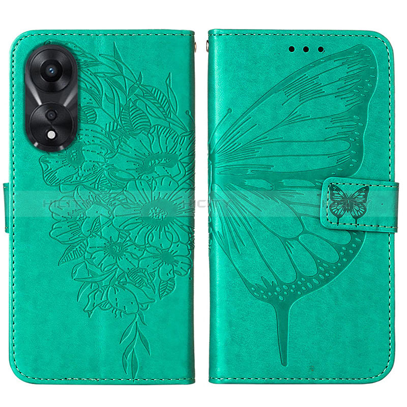 Coque Portefeuille Papillon Livre Cuir Etui Clapet YB2 pour Oppo A78 5G Plus