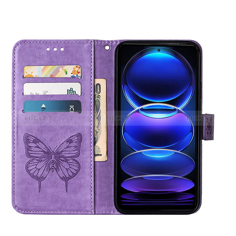 Coque Portefeuille Papillon Livre Cuir Etui Clapet YB2 pour Xiaomi Redmi Note 12 Explorer Plus