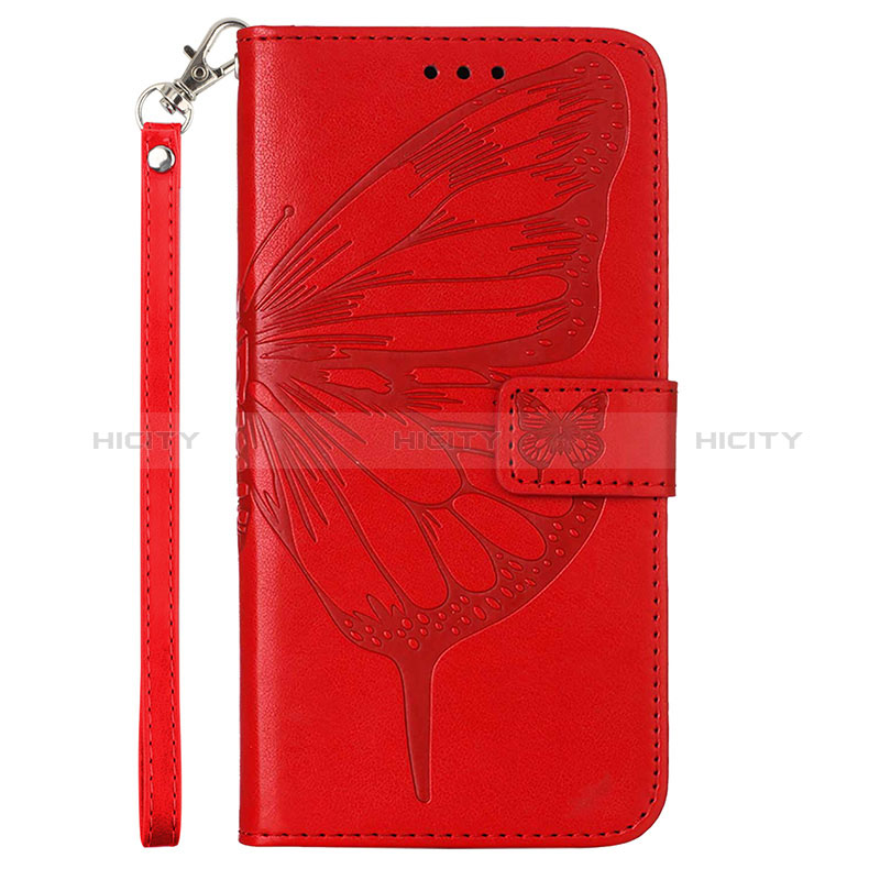 Coque Portefeuille Papillon Livre Cuir Etui Clapet YB2 pour Xiaomi Redmi Note 12 Pro Speed 5G Rouge Plus