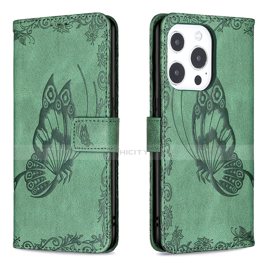 Coque Portefeuille Papillon Livre Cuir Etui Clapet Z01 pour Apple iPhone 14 Pro Max Plus