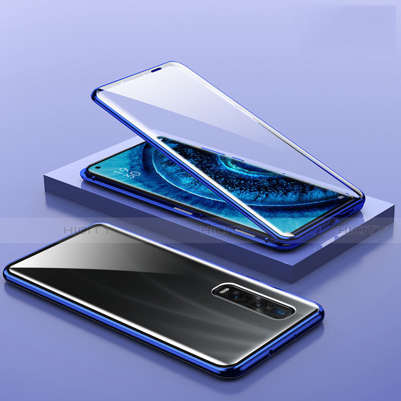 Coque Rebord Bumper Luxe Aluminum Metal Miroir 360 Degres Housse Etui Aimant A02 pour Oppo Find X2 Pro Plus