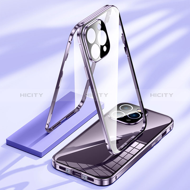 Coque Rebord Bumper Luxe Aluminum Metal Miroir 360 Degres Housse Etui Aimant LK1 pour Apple iPhone 13 Pro Plus