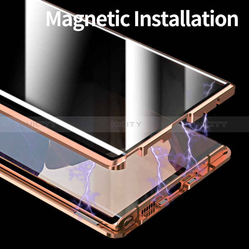 Coque Rebord Bumper Luxe Aluminum Metal Miroir 360 Degres Housse Etui Aimant LK1 pour Samsung Galaxy Note 20 5G Plus