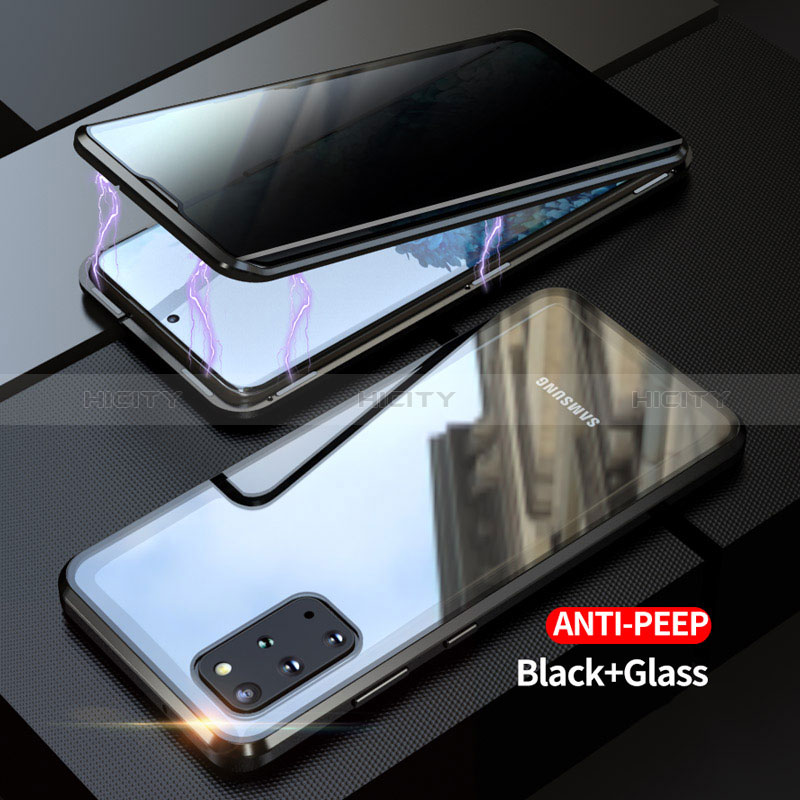 Coque Rebord Bumper Luxe Aluminum Metal Miroir 360 Degres Housse Etui Aimant LK1 pour Samsung Galaxy S20 Plus 5G Noir Plus