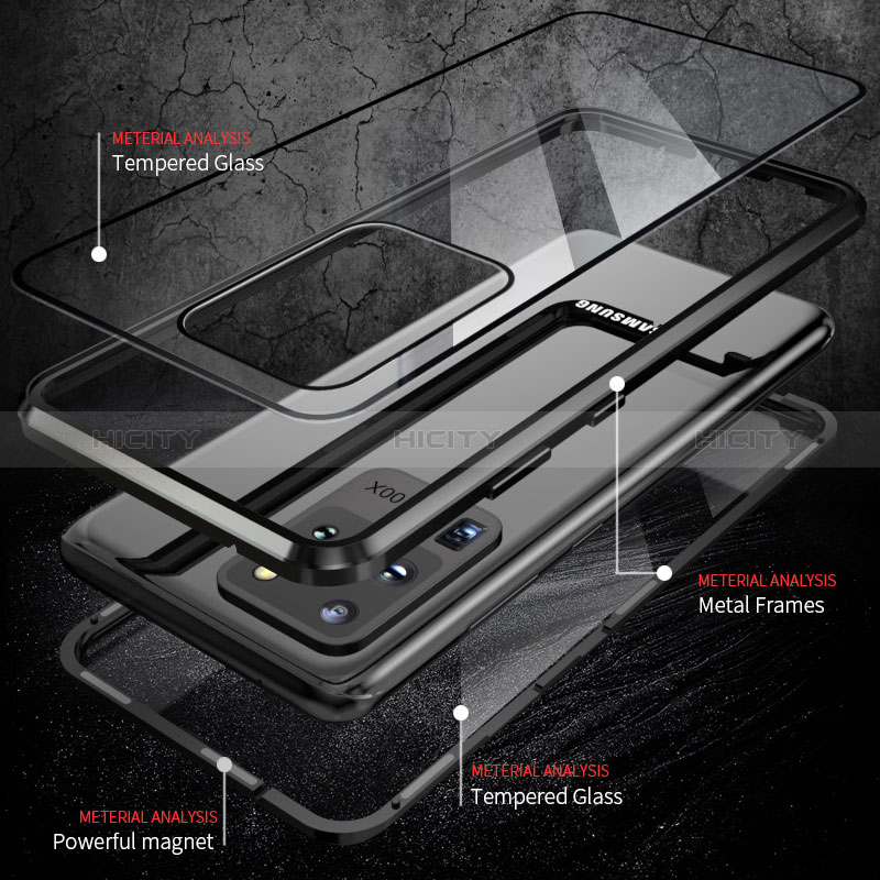 Coque Rebord Bumper Luxe Aluminum Metal Miroir 360 Degres Housse Etui Aimant LK1 pour Samsung Galaxy S20 Ultra 5G Plus