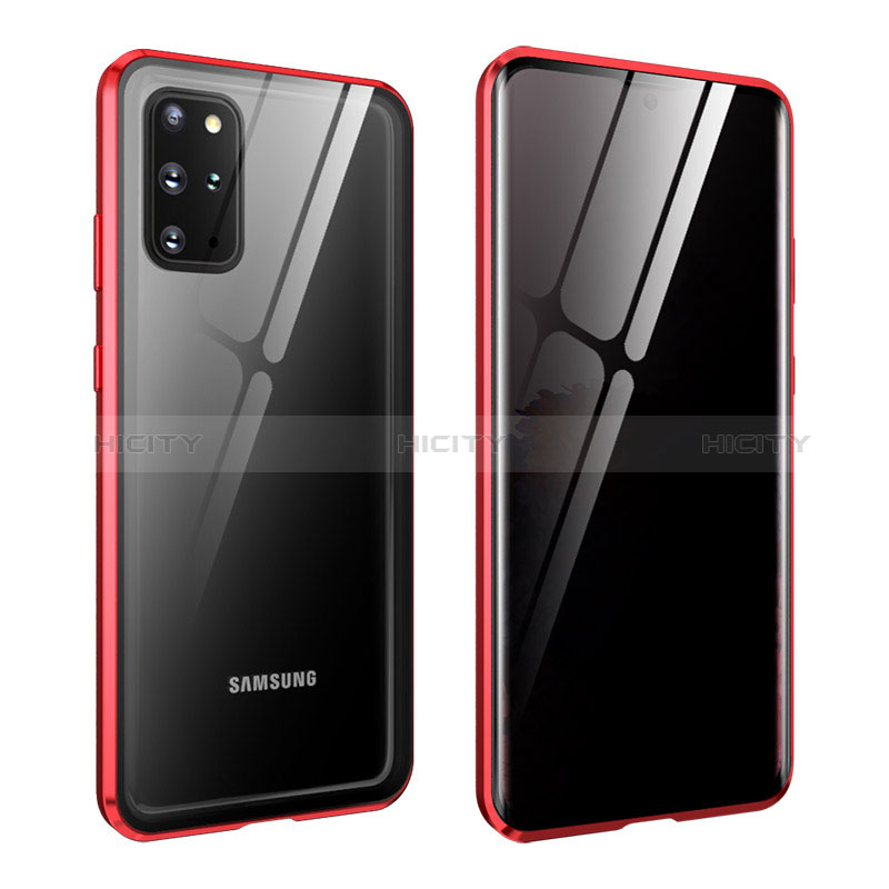 Coque Rebord Bumper Luxe Aluminum Metal Miroir 360 Degres Housse Etui Aimant LK2 pour Samsung Galaxy S20 Plus Rouge Plus