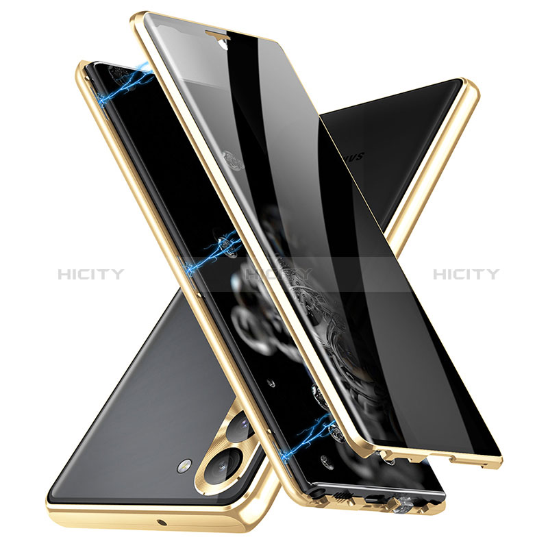 Coque Rebord Bumper Luxe Aluminum Metal Miroir 360 Degres Housse Etui Aimant LK2 pour Samsung Galaxy S22 Plus 5G Plus