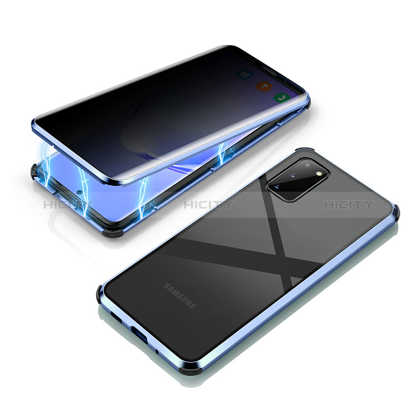 Coque Rebord Bumper Luxe Aluminum Metal Miroir 360 Degres Housse Etui Aimant LK3 pour Samsung Galaxy S20 Plus