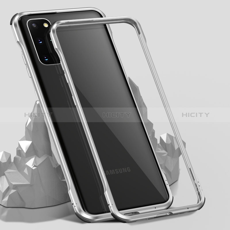 Coque Rebord Bumper Luxe Aluminum Metal Miroir 360 Degres Housse Etui Aimant LK3 pour Samsung Galaxy S20 Plus 5G Argent Plus