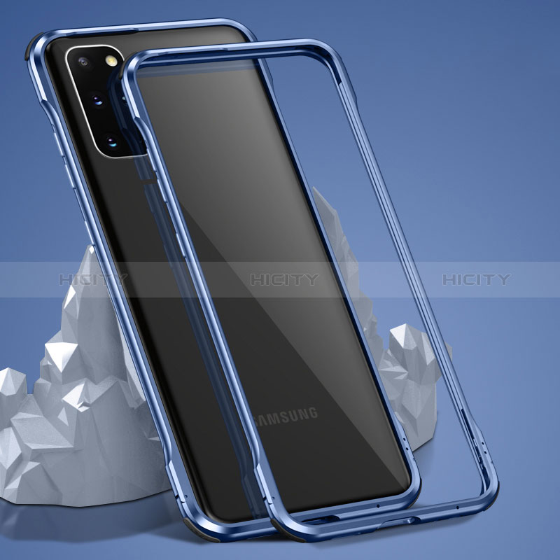 Coque Rebord Bumper Luxe Aluminum Metal Miroir 360 Degres Housse Etui Aimant LK3 pour Samsung Galaxy S20 Plus Bleu Plus